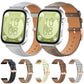 Vegan leather watch bands in five colors, shown on watches and separately