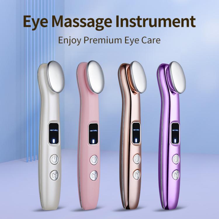 Set of hot compress eye massagers in white, pink, rose gold, and purple colors.