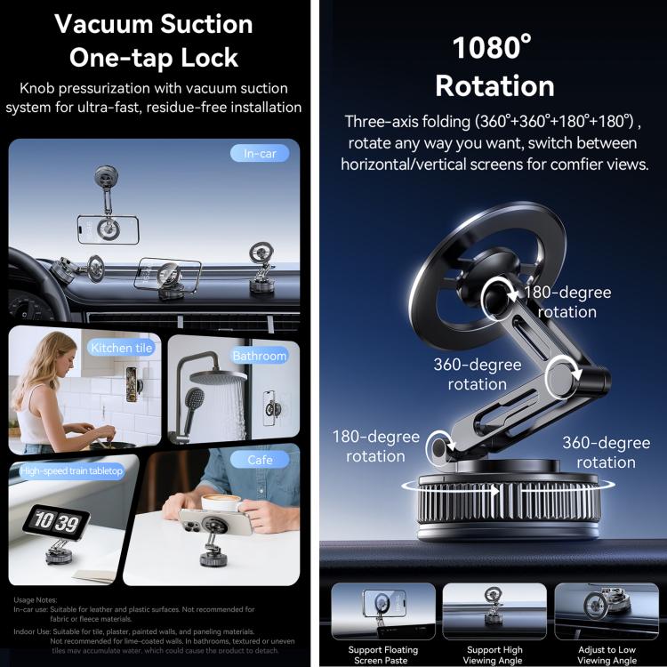 USAMS ZJ087 Vacuum Suction Magnetic Telescopic Phone Holder