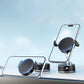 Black magnetic car phone holder on dashboard with phone secured