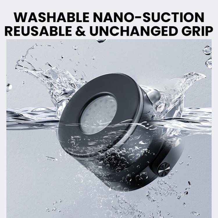 Black nano-suction magnetic phone holder with water-splash resistant grip pad
