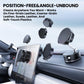 Car phone holder with foldable clamp arms and circular magnetic head for dashboard