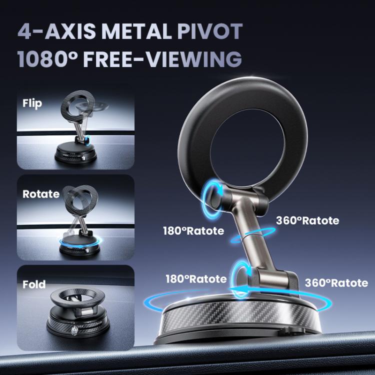 Foldable magnetic car phone holder with metal pivot and multi-angle adjustment base