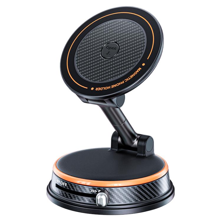 A15 Foldable Vacuum Magnetic Aromatherapy Car  Phone Holder, A15 (Black), A15 (Orange)