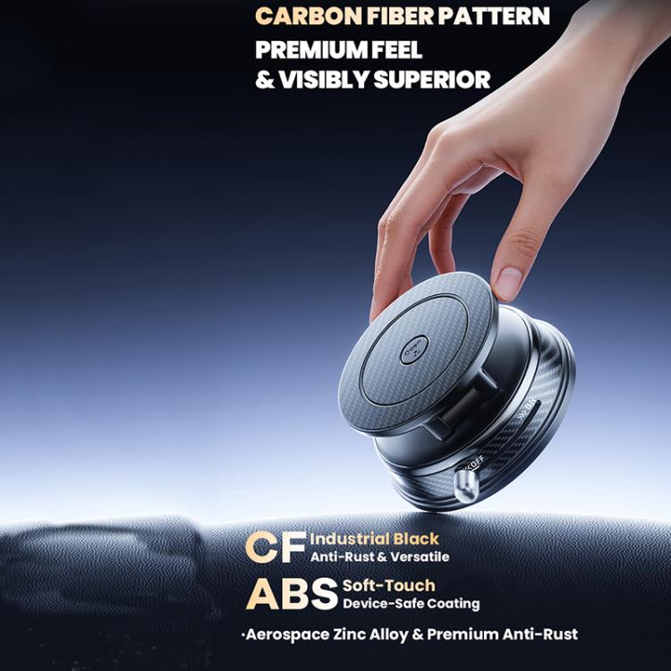 A15 Foldable Vacuum Magnetic Aromatherapy Car  Phone Holder, A15 (Black), A15 (Orange)