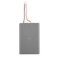 Gray battery pack with red and black wires and white connector