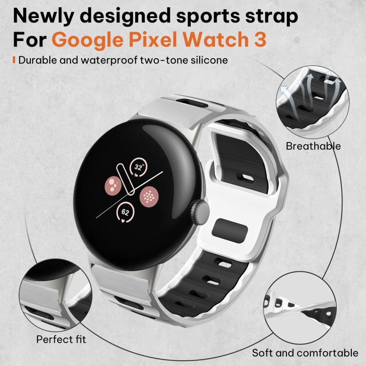 xDfind Flat-head Dual-color Silicone Watch Band, For Google Pixel Watch 5 / 4 / 3 / 2 / 1 41mm