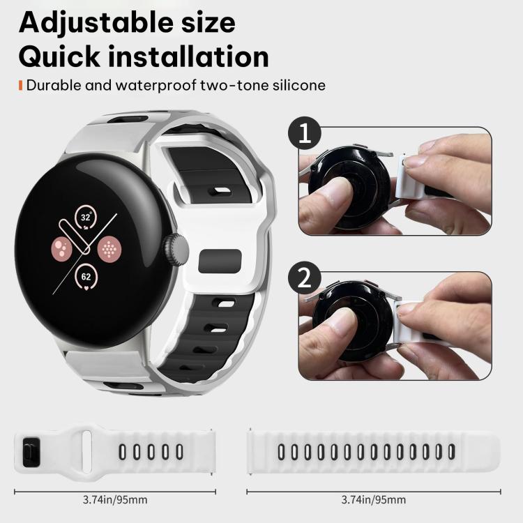 xDfind Flat-head Dual-color Silicone Watch Band, For Google Pixel Watch 5 / 4 / 3 / 2 / 1 41mm