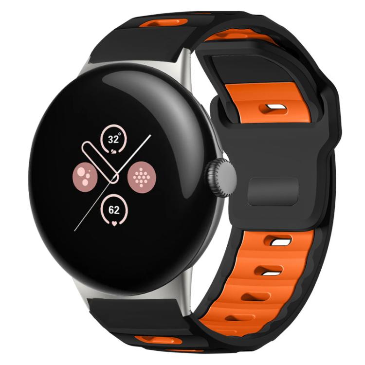 xDfind Flat-head Dual-color Silicone Watch Band, For Google Pixel Watch 5 / 4 / 3 / 2 / 1 41mm