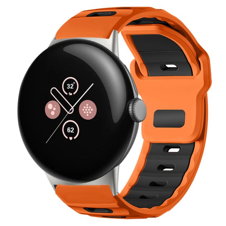 xDfind Flat-head Dual-color Silicone Watch Band, For Google Pixel Watch 5 / 4 / 3 / 2 / 1 41mm