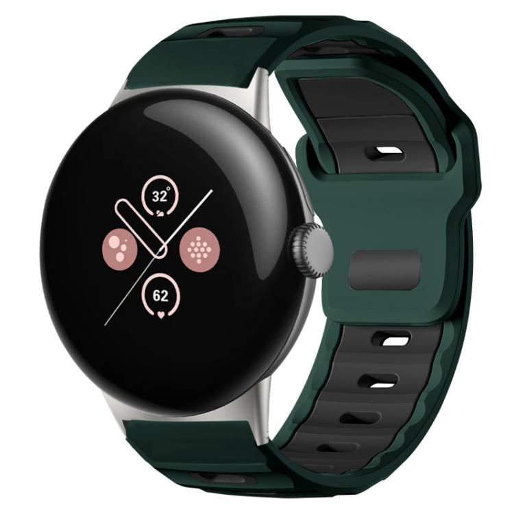 xDfind Flat-head Dual-color Silicone Watch Band, For Google Pixel Watch 5 / 4 / 3 / 2 / 1 41mm