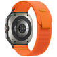 Bright orange nylon hook-and-loop watch band