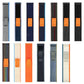 Nylon watch bands in assorted colors, shown in front and back views