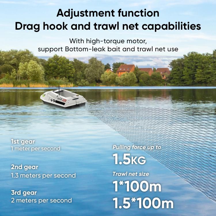 D50B GPS High Speed Smart Remote Control Fishing Bait Boat Support Dragging Net, EU Plug, US Plug, UK Plug