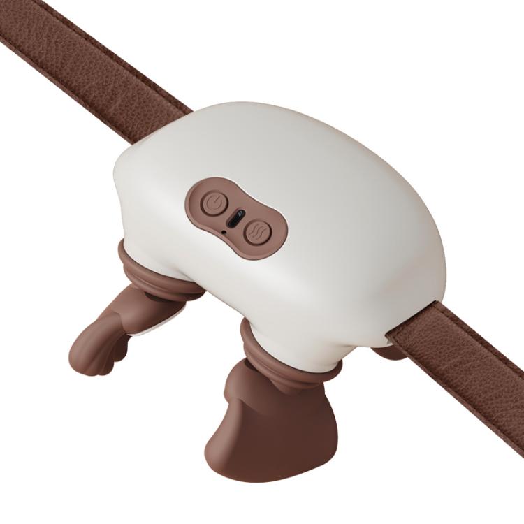 Red light heat therapy neck and shoulder massager with white cover and control panel