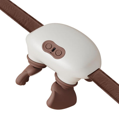 Red light heat therapy neck and shoulder massager with white cover and control panel