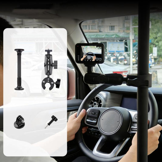 In-Car Camera Adjustable Mount Support Pole Extension Rod, 52-81.5cm Basic, 70-121cm Extended, Basic 4 in 1 Set with Crab Clip, Extend 4 in 1 Set with Crab Clip, Basic 5 in 1 Set with Clip Pocket Frame, Extend 5 in 1 Set with Clip Pocket Frame         ...