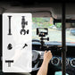 Car camera setup with adjustable support pole, phone holder, and clamp mount