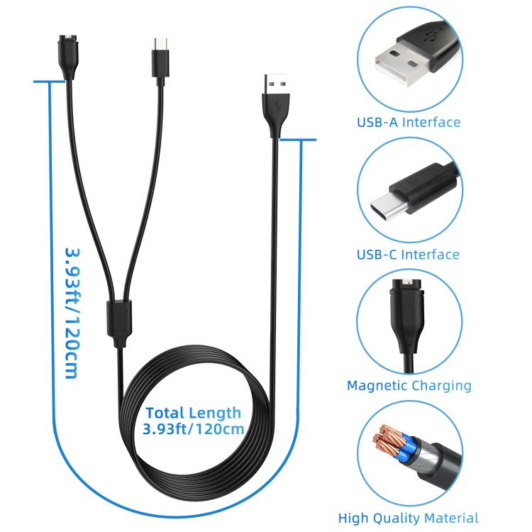 xDfind 2 in 1 USB to Type-C Charger Cable, Length: 1.2m, Charger Cable