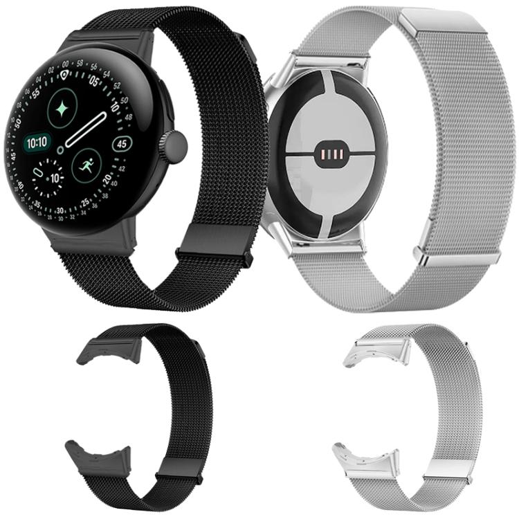 Loop Dual Magnetic Buckle Milanese Stainless Steel Watch Band, For Google Pixel Watch 5 / 4 / 3 / 2 / 1 41mm
