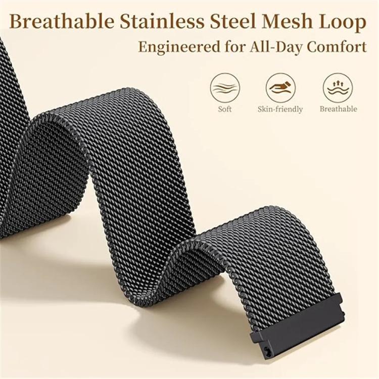 Loop Dual Magnetic Buckle Milanese Stainless Steel Watch Band, For Google Pixel Watch 5 / 4 / 3 / 2 / 1 41mm