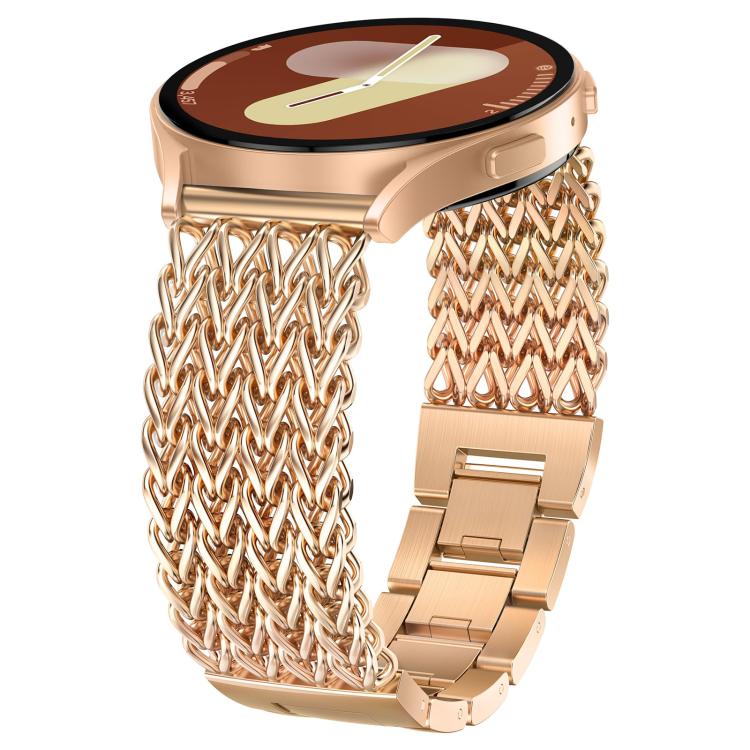 xDfind Flat Head Herringbone Braided Stainless Steel Watch Band, 22mm