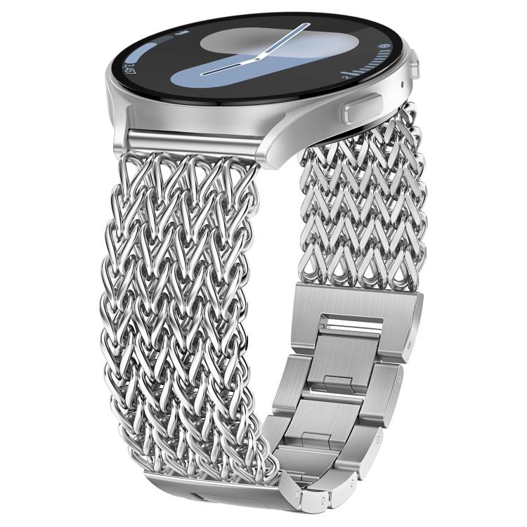 xDfind Flat Head Herringbone Braided Stainless Steel Watch Band, 22mm