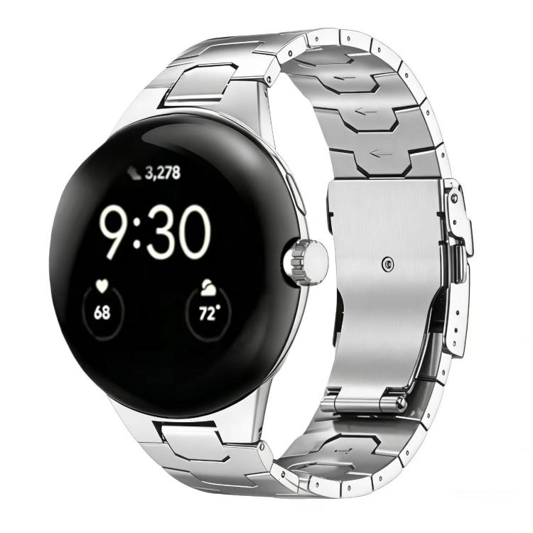 Integrated Iron Man Safety Buckle Titanium Alloy Watch Band, For Google Pixel Watch 5 / 4 / 3 45mm
