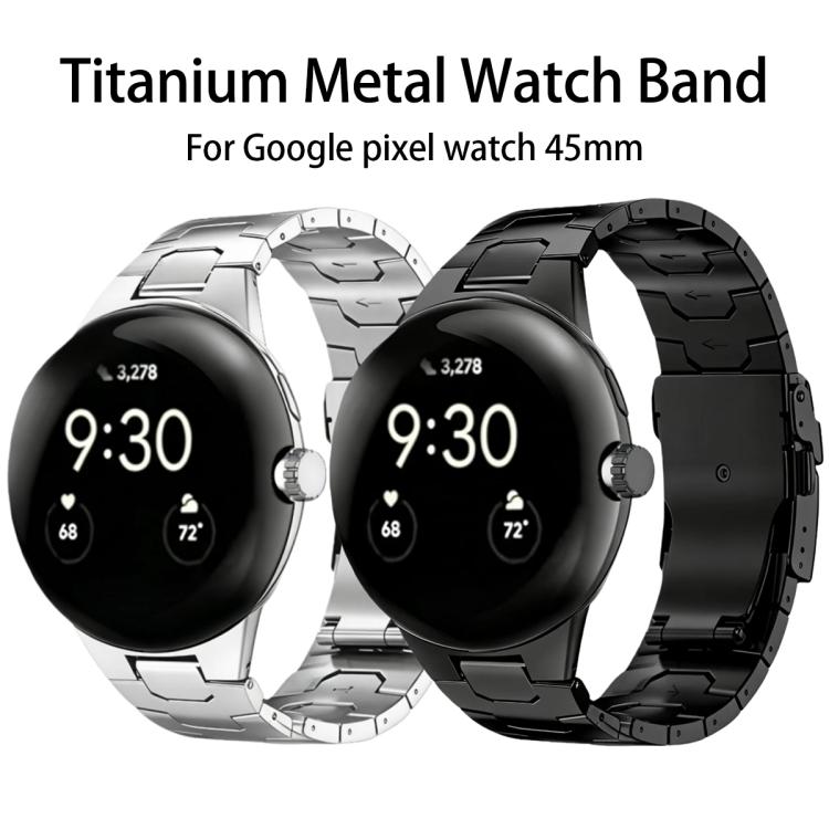 Integrated Iron Man Safety Buckle Titanium Alloy Watch Band, For Google Pixel Watch 5 / 4 / 3 45mm