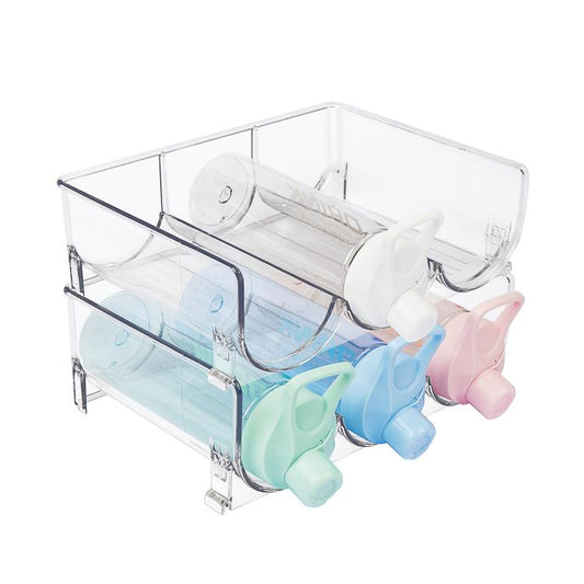 Refrigerator Beverage Organizer Storage Rack Food Grade PET Clear Wine Storage Stand