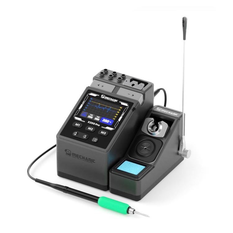MECHANIC X200 Pro soldering station with green pen-style iron and control screen
