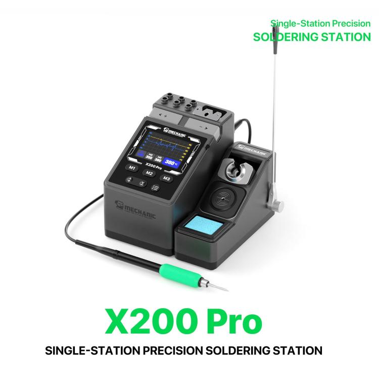 MECHANIC X200 Pro single-station soldering station with green pen-style iron