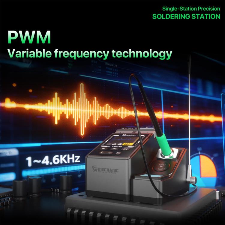MECHANIC X200 Pro soldering station with green-handled iron on the stand