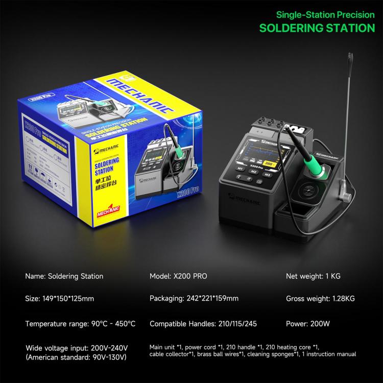 Soldering station kit with pen-style iron and digital temperature control unit
