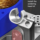 Blue soldering base with silver iron holder ring and perforated iron stand