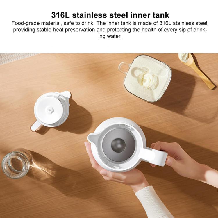 Thermos flask top opened to show stainless steel inner tank