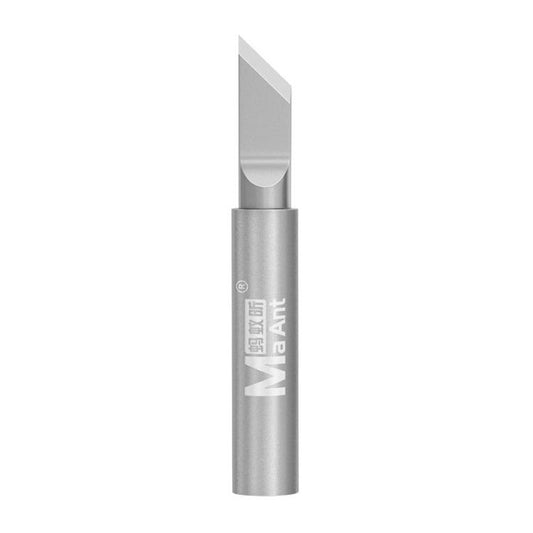 MaAnt universal soldering iron tip, angled chisel, silver metal