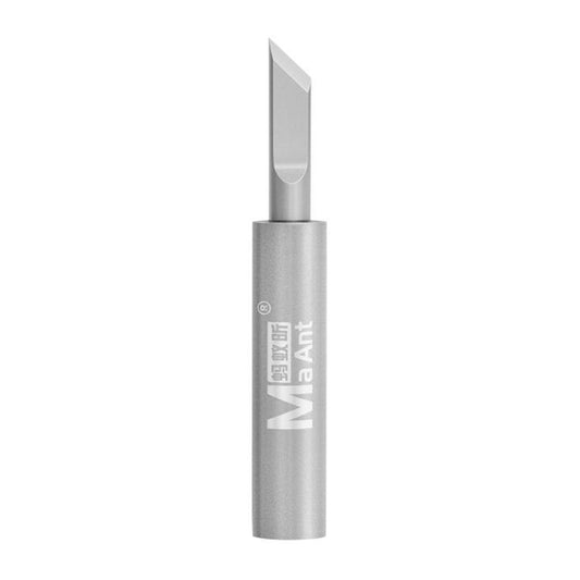 MaAnt universal soldering iron tip, angled flat chisel, silver metal