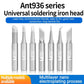 Universal soldering iron tip heads, multiple shapes shown