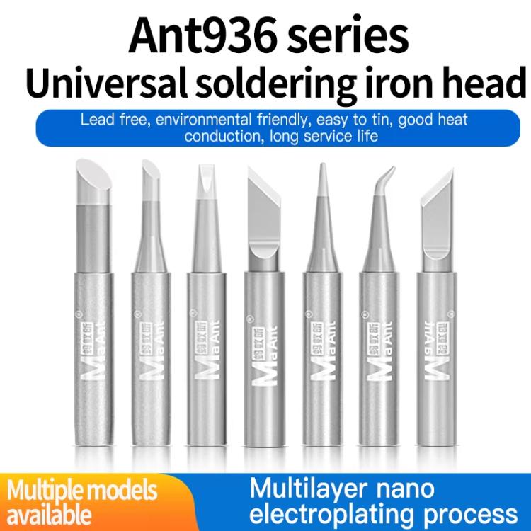 Universal soldering iron tip heads, multiple shapes shown