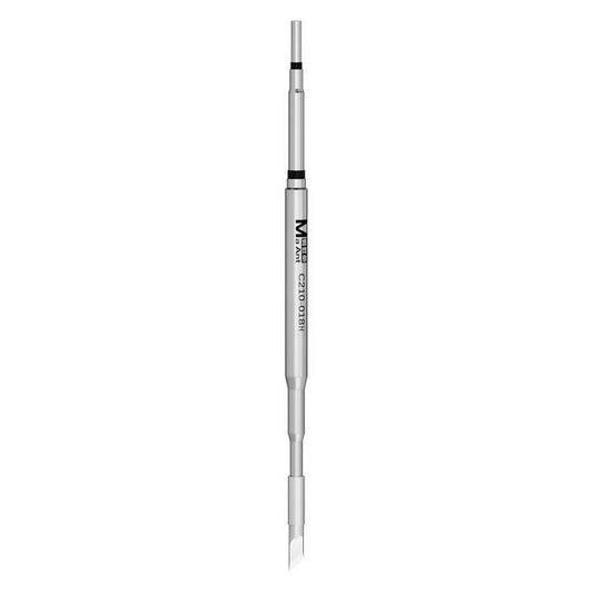 Universal soldering iron tip with a long metal shaft and fine pointed cone