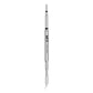 Copper soldering iron tip with long gray metal body and sharp conical point