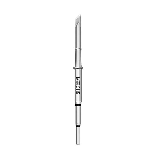 Straight lead-free soldering iron tip with metal sheath, C115 marking