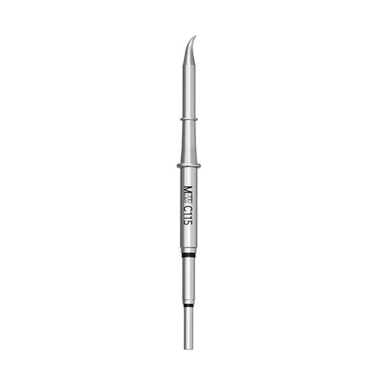 Straight lead-free soldering iron tip with pointed cone and metal body