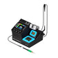 Digital welding station with control screen, blue pads, black body, green soldering iron cable
