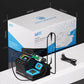 Precision digital welding station set with soldering handle, blue screen, and included cables