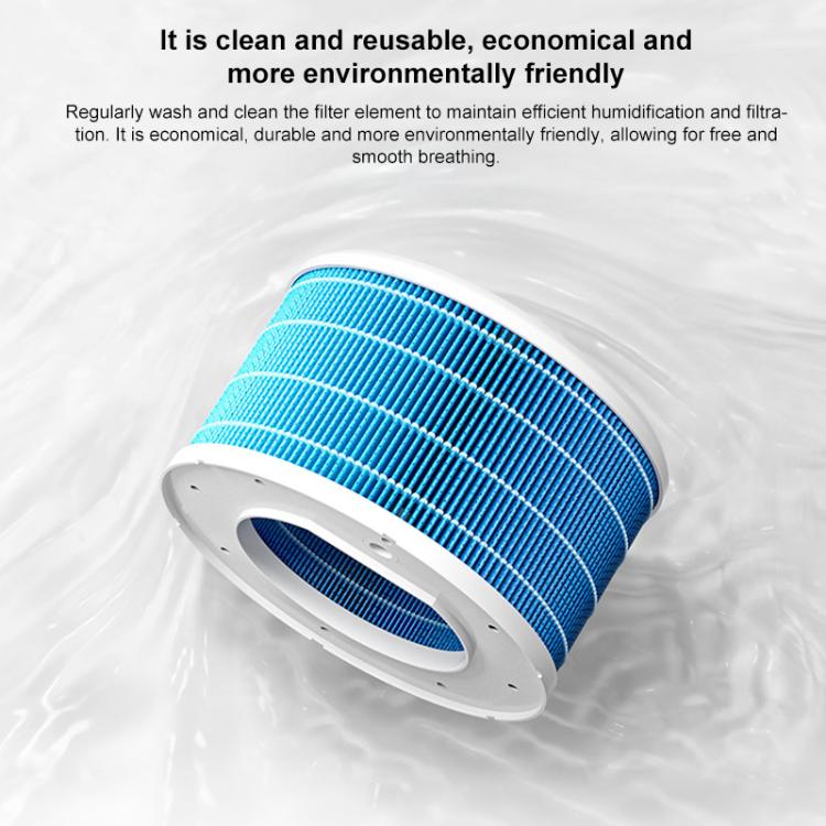 Cylindrical blue humidifier filter cartridge with white outer ring