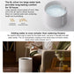 White no-mist humidifier with top dome opening and visible internal water surface