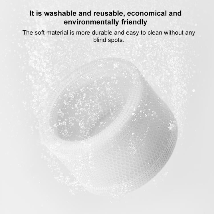 White circular humidifier filter core with fine mesh fabric