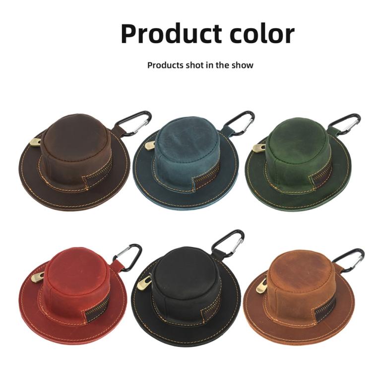 Set of leather hat coin purses in multiple colors with key clips